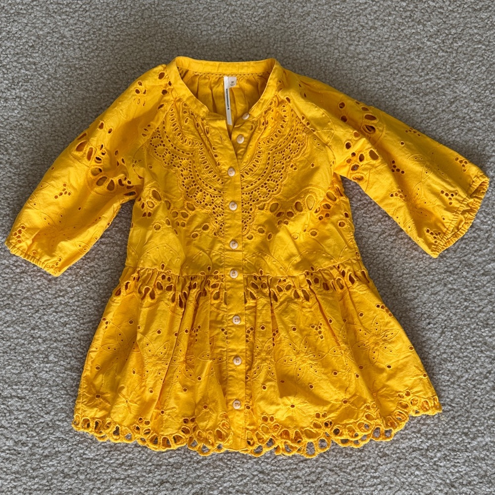 Anthropologie Golden Button-Up Dress